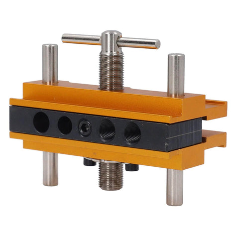 Self Centering Doweling Jig Kit For Precise Hole Drilling In Wood Adjustable Width Woodworking Guide For 0.4 To 2.4 Inch Boards With Six Bushings