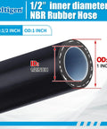Boltigen 1/2 in ID black NBR rubber HVAC vacuum hose, 6 ft long with 1 in outer diameter