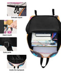Open view of Lightweight Nylon Daypack With Insulated Lunch Box Cooler And Laptop Sleeve Fits 15.6 Inch, showing zippers and compartments.