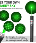 Beast Bright Long Range Green Beam Flashlight USB Rechargeable Tactical Light with star cap creating starry sky effect