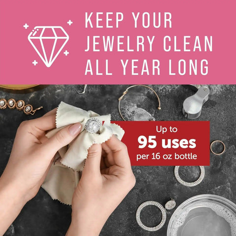 Ultrasonic Jewelry Cleaner Solution Pro Grade Concentrated Formula For At Home Cleaning Safe On Gold Silver And Gemstones 16 Fl Oz Pack Of 1