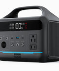 Ultra Portable Power Station 600W Peak 1200W, 288Wh LiFePO4 Solar Generator With AC DC Outlets, angled front view