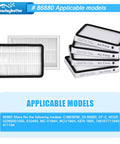 Four Pack HEPA Vacuum Filter Set for Kenmore EF-2 86880 Exhaust Vacuum, Replacements for Sears 20-86880 and Panasonic MC-V194H