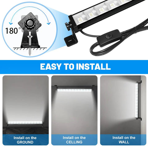 Two Pack 40W LED Shop Lights Daylight White 6000K 4800 Lumens Plug In Work Light with Easy Switch installation options