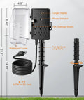 Outdoor Dusk To Dawn Stake Timer Power Hub With Six Outlets, Weatherproof Power Strip On A 6ft Extension Cord, design diagram