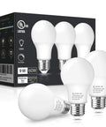 A19 LED Bulb 9W Equivalent 60W Daylight 5000K 850 Lumen E26 Base 120V Dimmable Energy Saving Light Bulb For Bedroom Living Room Kitchen Office Pendant Fixtures 3 Pack with packaging