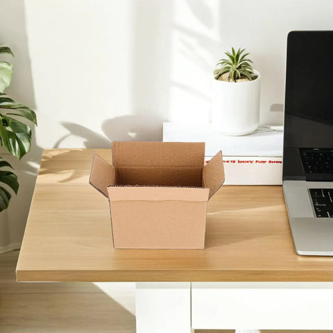 30 Pack Brown Kraft Corrugated Shipping Boxes For Mailing And Small Biz Storage Heavy Duty Packaging Durable Mailers on desk