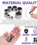 Heavy Duty 32 Piece Needle Roller Bearings Kit 8 Assorted Models Ag Construction St14 Steel Drawn Cup Open End Single Row Design Giving Superior Durability And Smooth Performance For Work Projects Where Reliability Matters Most For You Today chrome steel needle roller bearings in hand