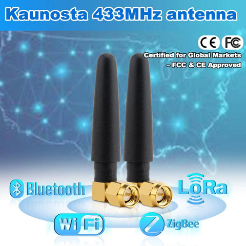 433MHz Omnidirectional SMA Male 3dBi Thumb Antenna For Ham Radio And LoRa IoT Smart Home Sensors Short Range Mini Aerial Booster Two Pack