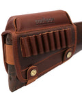 Genuine Leather Buttstock Cheek Rest With Rifle Shell Holder And Quick Access Ammo Slot For Easy Scope Alignment Rugged Huntin Gear