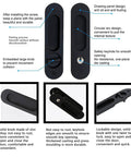 6.8 Inch Privacy Pocket Door Lock Hardware With Key Sliding Pocket Door Handle, image showing installation and features on interior doors.
