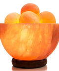 Cozy Himalayan Salt Lamp Bowl With Six Massage Balls, Dimmable Pink Rock Salt Light For Bedroom, Office Desk And Meditation Room