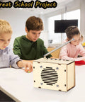 Kids building FM radio with Wood Edition, great school project, part of Build Your Own FM Radio Kit For Kids And Teens Ages 8 To 14 STEM Toys.