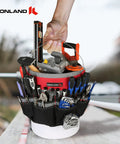 Bucket Tool Organizer Caddy Fits 3.5 to 5 Gallon Buckets, 51 Pockets for Garden, Construction, Carpenter, Red and Black Heavy Duty Tool Holder