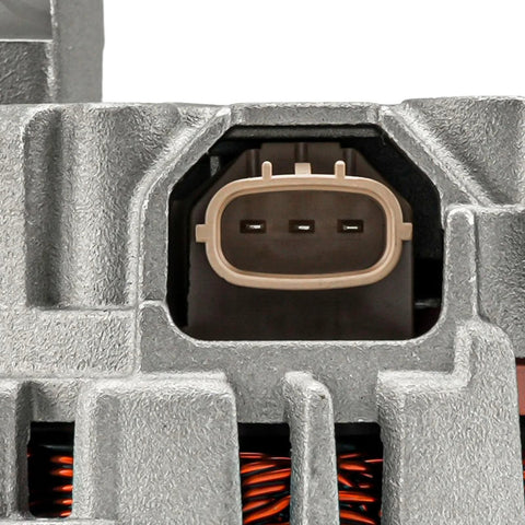 Close-up of connector on New 100 Amp 12V Alternator With S6 Groove Pulley Easy Install For Mazda 3 2010 2011 2012 2013 2.0L Replacement Part