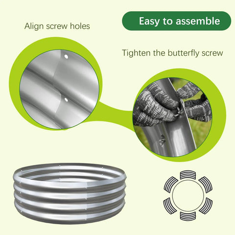 Galvanized Garden Bed Kit For Vegetables Herbs And Flowers Raised Planter Box Outdoor 2x2x1 Feet Durable Rust Resistant Steel With Easy Assembly