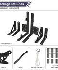 Heavy Duty Corner Gate Brace Kit For Wooden Fences With Latch No Sag Brackets Rust Resistant Powder Coated Steel Supports Up To 120 Lbs shown with components
