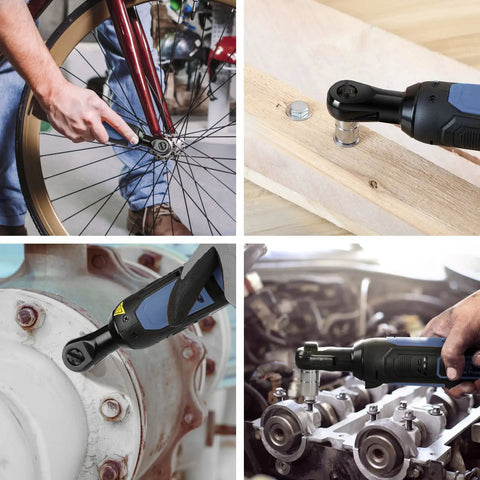 Get It Done Anywhere With A 12V Cordless Ratchet Wrench Set Featuring A Three Eighth Inch Drive 37 Ft-Lbs Torque Fast 1 Hour Charge And Two 2.0Ah Batteries Plus 10 Sockets And Variable Speeds For Cars Bikes And Home Repair Work