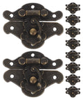 Ten Pcs Vintage Jewelry Box Latch Hasps With Screws Zinc Alloy Antique Box Latches Hardware for Craft Projects and DIY Repair