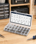 1260 Piece Small Stainless Steel Nuts And Bolts Assortment Kit Heavy Hitter Cross Pan Head Screws Rust Proof build in clear compartment tray.