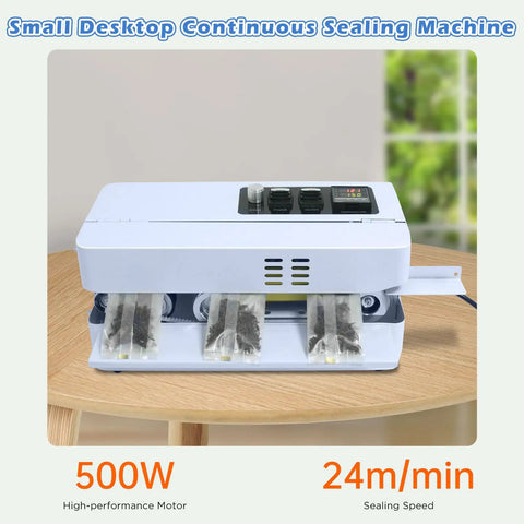 Automatic Continuous Bag Sealing Machine With Digital Temperature Control And Adjustable Speed Desktop Heat Sealer