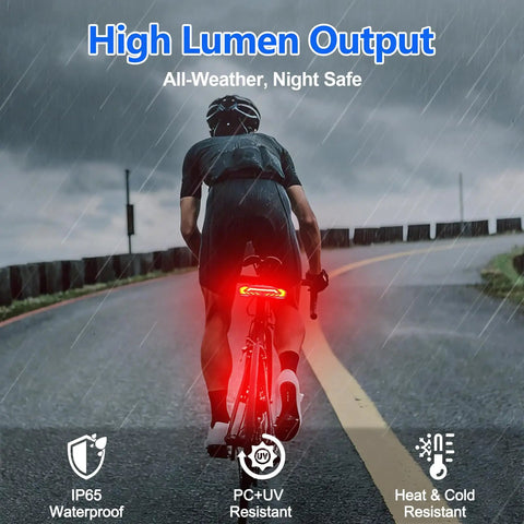 All In One Bike Taillight With Turn Signals And Brake Light, USB Rechargeable Rear Light Kit For Bicycle, Auto On Off Bell, Remote Control, IP65 Waterproof, 31 LED Ultra Bright 160 Lumens For Safer Rides