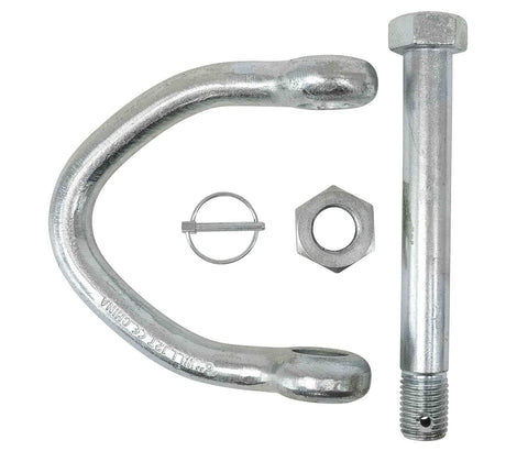 Heavy Duty Web Sling Shackle 6 Inch With Quick Pin 23,500 Lbs WLL White Blue Zinc Finish Durable Alloy Construction parts