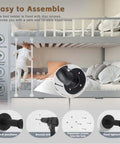 Rock Solid Indoor Bunk Bed Ladder Wall Mounted with metal grip; child climbing to upper bed on stable, rustproof iron ladder.