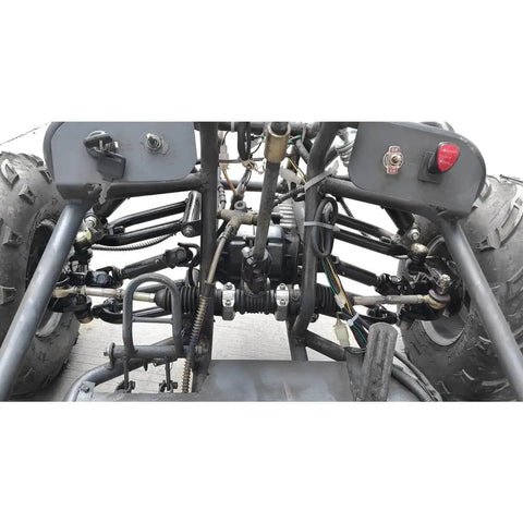 Beefed-Up Front Axle Kit For 4 Wheel Drive Go Karts And Electric ATVs, includes differential motor and suspension assembly