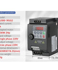 Industrial Grade 0.75-5.5KW VFD Inverter For 220V-380V AC Motors, Adjustable Frequency Drive With 0-400Hz Output, 4-13A, 3-Phase Motor Speed Controller, Plug-And-Play Easy Install, 142x85x116.35mm
