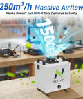 Heavy Duty Solder Fume Extractor With 100W Brushless Motor And 250 Cubic Meter Suction showcasing airflow and workplace efficiency.