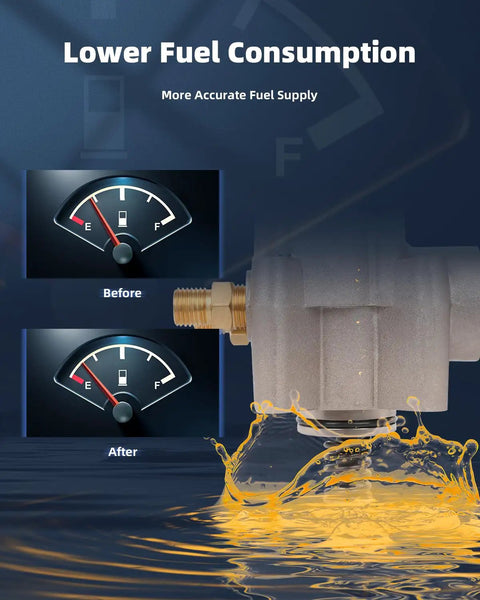 Direct Fit High Pressure Fuel Pump Assembly For Audi A4 And A6 3.0L 3.2L 4.2L 2005 Through 2009 showing effective fuel gauge readings.