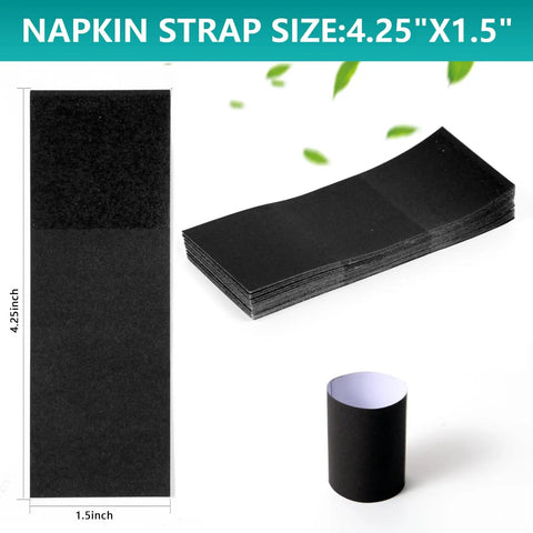 Self Adhesive Napkin Bands One Point Five By Four Point Twenty Five Inches Black Box Of Two Thousand Napkin Rings For Table Setting And Silverware Wraps No Glue Needed Easy Peel And Stick Party Event Supplies.