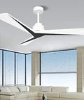 52 Inch Wood Ceiling Fan No Light With Remote For Indoor Outdoor Use Quiet DC Motor Six Speeds Eight Hour Timer displayed in room