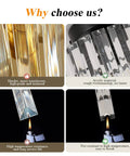 Modern Crystal Ceiling Light Fixture Flush Mount Chandelier material comparison with acrylic, highlighting durability and heat resistance.