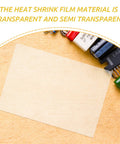 Cool Ten Heat Shrinkable Sheet Set For Awesome DIY Projects That Shrink Well To Create Custom Jewelry Or Decor Paper For Creating Art Designs Easily At Home With Tools You Love This Creative Kit For Super Fun Crafts, transparent sheet on wood