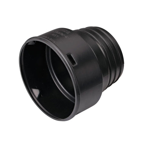 HDPE Corrugated Adapter 4 Inch Spigot to 4 Inch Corrugated Hub Connection black fitting for pipe transition