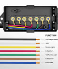 Heavy Duty 7 Way Inline Trailer Plug With 16 Feet Copper Blade Connector Cable Wiring Harness And Weatherproof 7 Pole Junction Box interior view
