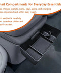 Center Console Hanging Organizer Box for Split Bench Chevy Silverado and GMC Sierra Trucks 2019 to 2026 1500 2500HD 3500HD Keeps Your Gear Handy 40 20 40 Seats Car Interior Storage Organizer installed in vehicle, showing compartments.
