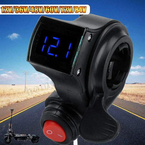 Universal Must Have Thumb Throttle With LED Voltage Display For Electric Scooters And Ebikes 22Mm Handlebar Fit LiFePo4 And Lead Acid Compatible Plug And Play Black