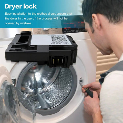 Drop In Washer Lid Lock Switch Direct Replacement For GE Top Load Models GTW220ACK6WW GTW220ACK7WW GTW220ACKWW GTW330ASK0WW GTW330ASK1WW GTW330ASK2WW Fits Hotpoint And GE Washers With Easy Tool Free Installation. black dryer lock switch installed on front-load washer