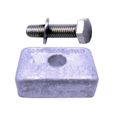 Beefy Lower Unit Anode For Outboard Gearbox 4HP 5HP 6HP Replacement Part, aluminum zinc anode with bolt, fits Nissan and Tohatsu