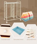 20-Drawer Rolling Storage Cart With Removable Drawers And Lockable Wheels, Macaron Color Finish, sturdy metal frame displayed