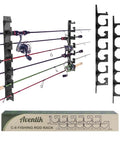 Horizontal Fishing Rod Holder For Garage Wall Or Ceiling Mount Holds Up To 6 Rods Or Combos Staggered Design Rack For Easy Access