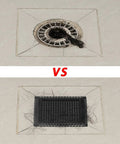 Heavy Duty Stainless Steel Shower Drain Hair Catcher Kicks Sneaky Clogs Fast Straight Up Metal Guard before and after installation
