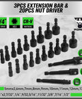 232-Piece Ultimate Screwdriver Bit Set For Impact Drivers And Wrenches With Cr-V Steel showcasing extension bars and nut drivers
