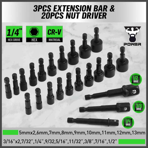 232-Piece Ultimate Screwdriver Bit Set For Impact Drivers And Wrenches With Cr-V Steel showcasing extension bars and nut drivers