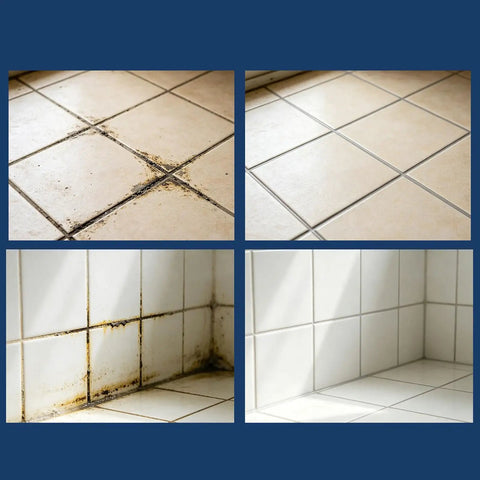 Heavy Duty Concrete Crack Filler Fast Drying Waterproof Sealant For Driveways Patios High Adhesion Flex Fix Easy Application Tough Grip Formula That Stays Put applied to tile grout before and after cleaning.