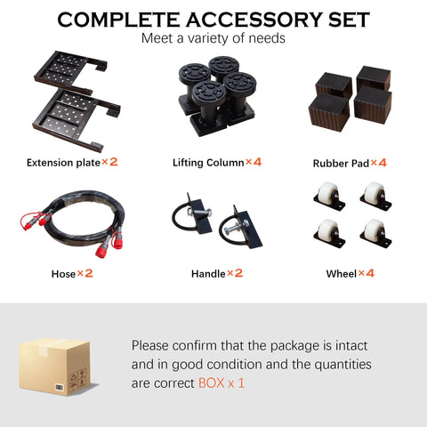 Complete accessory set for Heavy Duty Portable Car Hoist With Rock Solid Mechanical Locks, 7000 Lbs Quick Raise Jack Stand.