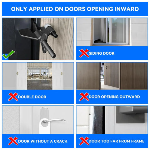 Portable Door Lock For Travel And Home Security, Beefed Up Privacy And Tool Free Install, Extra Privacy And Door Jam Stopper guide.